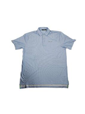 Ralph Lauren RLX Golf Shirt XXL Light Blue White Polka Dot Wicking Performance